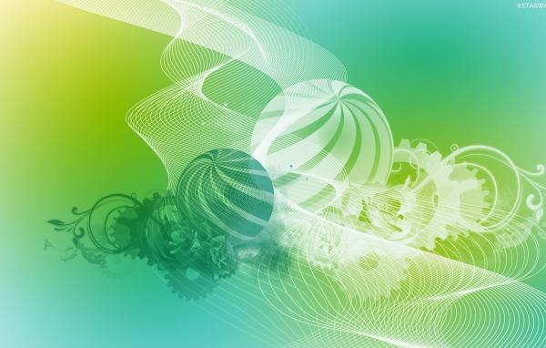 Шары цветы и паутина