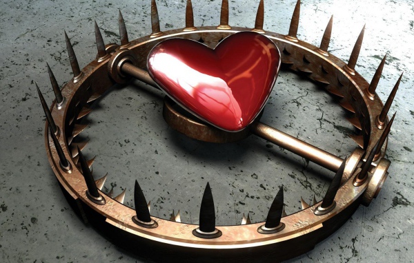 Сердечко приманка в капкане