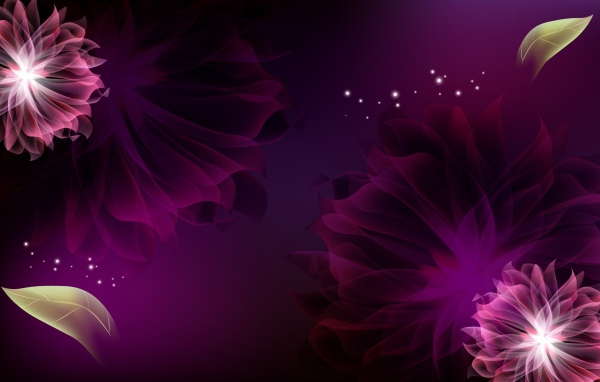 Абстрактные цветы и листья