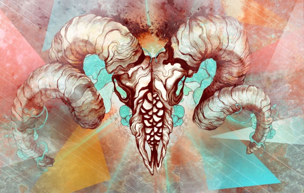 Череп с рогами