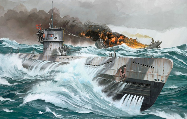 Немецкая подлодка выиграла бой