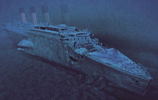 Обломки Титаника на дне