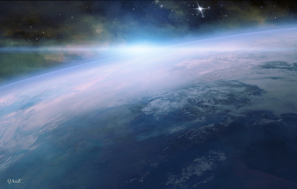 След космического корабля