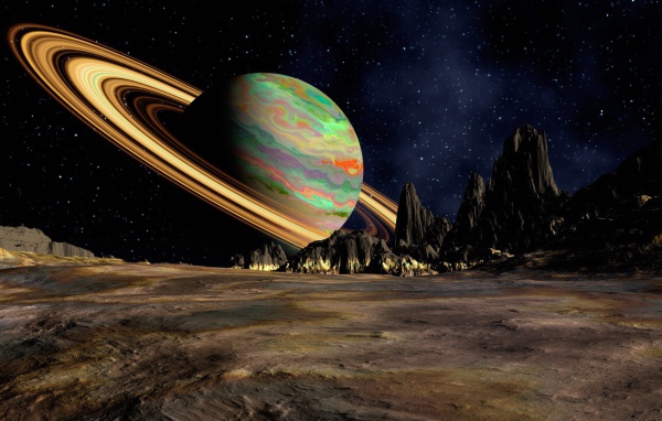 Вид на Сатурн со спутника