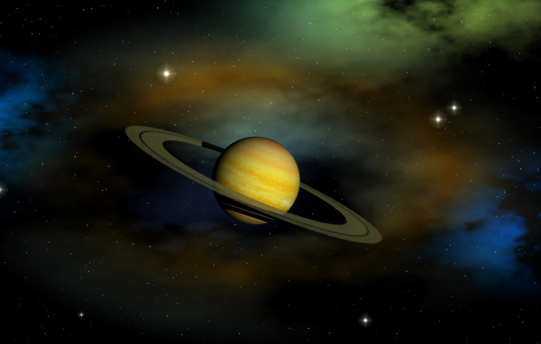 Жёлтая планета с кольцом