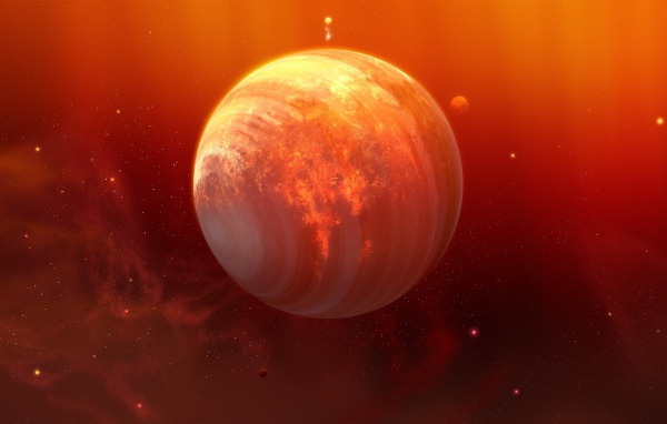 Планета в оранжевом свете