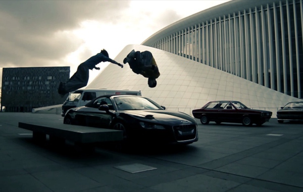 Паркур на автостоянке