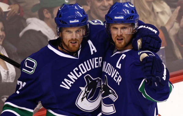 Hockey player Daniel Sedin and his brother 