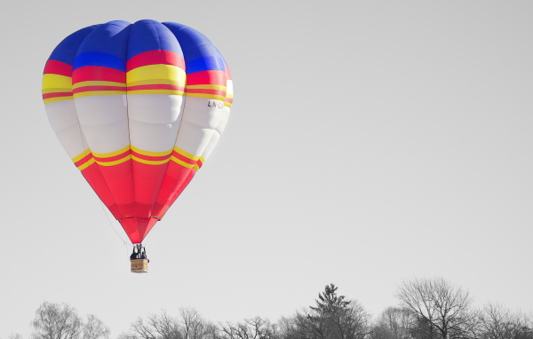 Воздушный шар над деревьями