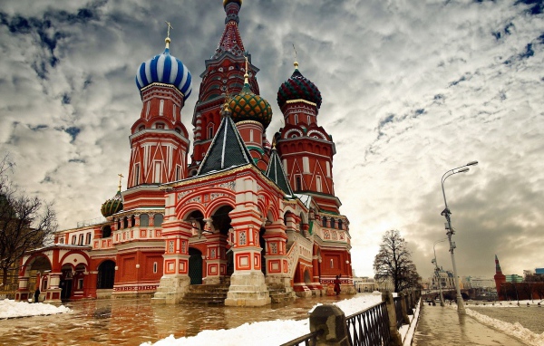 Snow in Moscow St. Basil's Cathedral