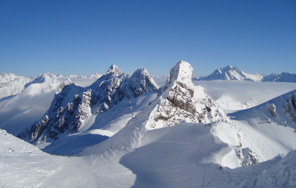 Альпы на горнолыжном курорте Сант Антон, Австрия