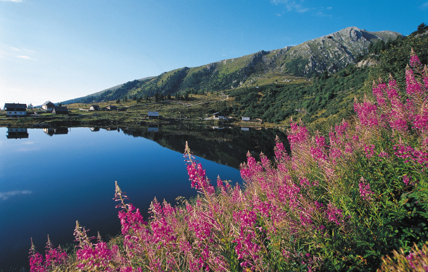 Озеро на горнолыжном курорте Бад Кляйнкирххайм, Австрия