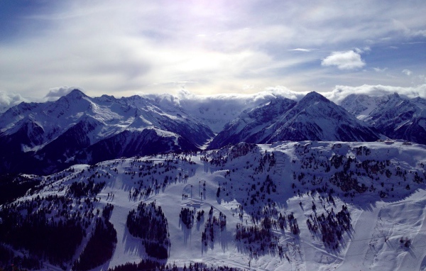 Горы на горнолыжном курорте Майрхофен, Австрия