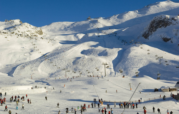 Лыжная трасса на горнолыжном курорте Ишгль, Австрия