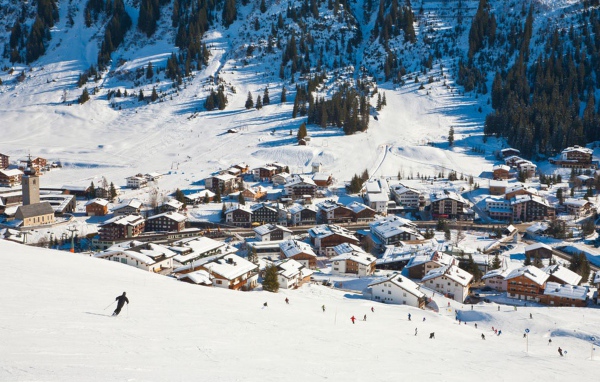 Лыжная трасса на горнолыжном курорте Лех, Австрия