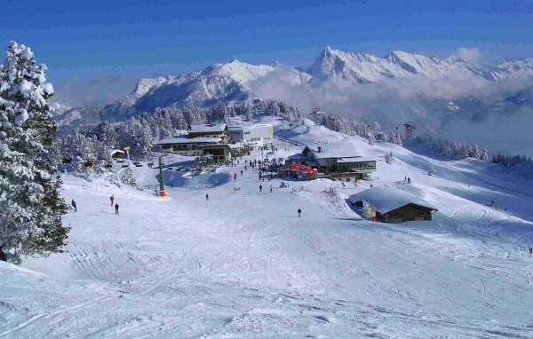 Лыжная трасса на горнолыжном курорте Майрхофен, Австрия