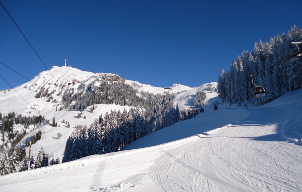 Лыжная трасса на курорте Китцбюэль, Австрия