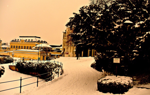 Зимний пейзаж на курорте Баден, Австрия