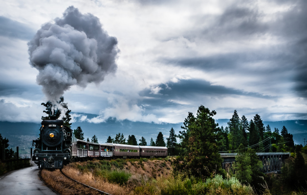 Поезд в Саммерленде, Британская Колумбия, Канада