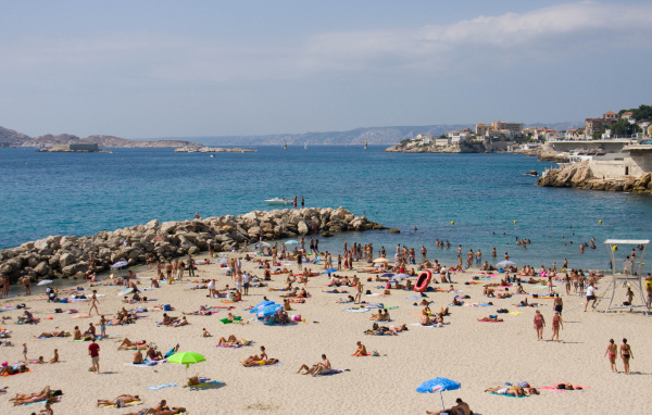 Пляж в городе Марсель, Франция