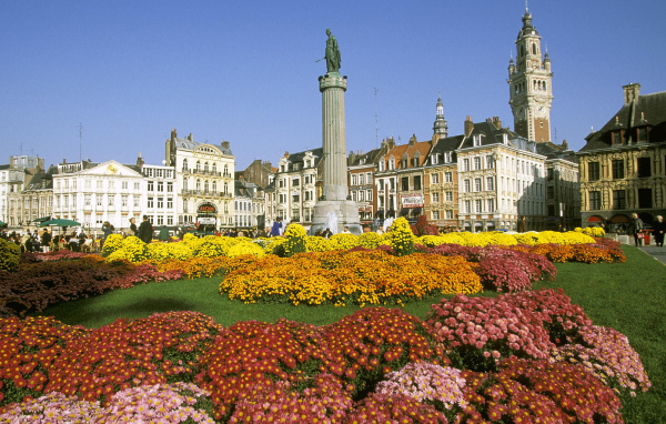 Клумбы в городе Лилль, Франция
