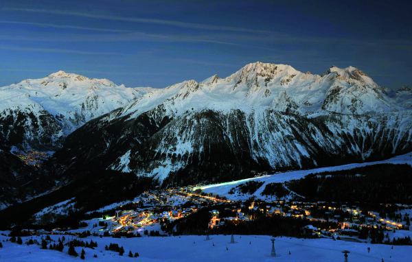 Панорама на горнолыжном курорте Куршевель, Франция