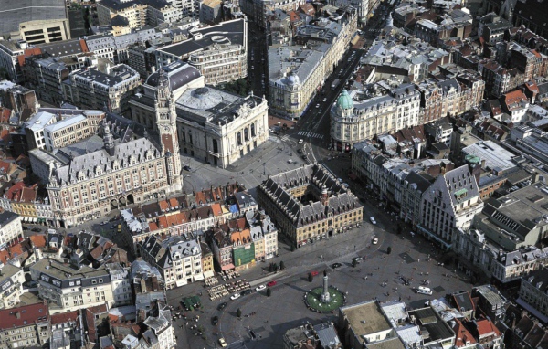 Панорама в городе Лилль, Франция