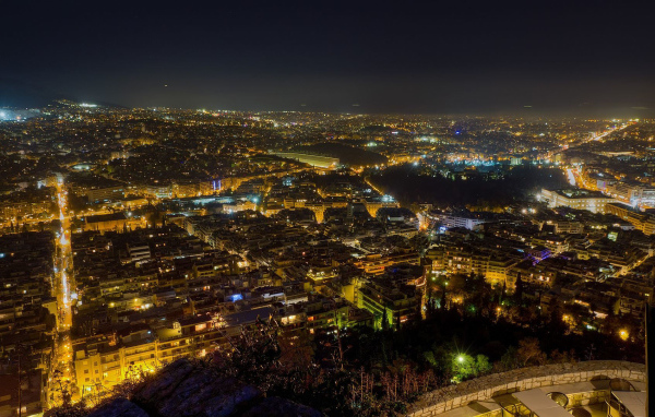 Ночной вид на Афины