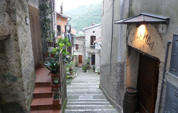 Narrow streets in the resort of Fiuggi, Italy