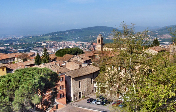 Вид с холма в Перудже, Италия