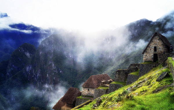 Village in mountains in Peru