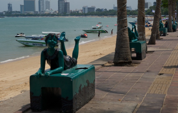 Sculpture on the promenade in the resort of Pattaya, Thailand