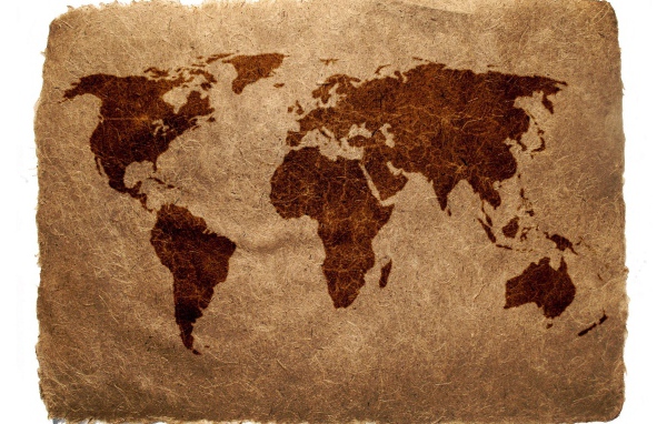 Древняя карта Земли на коже