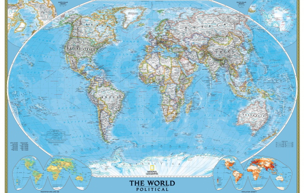 Большая подробная политическая карта Мира