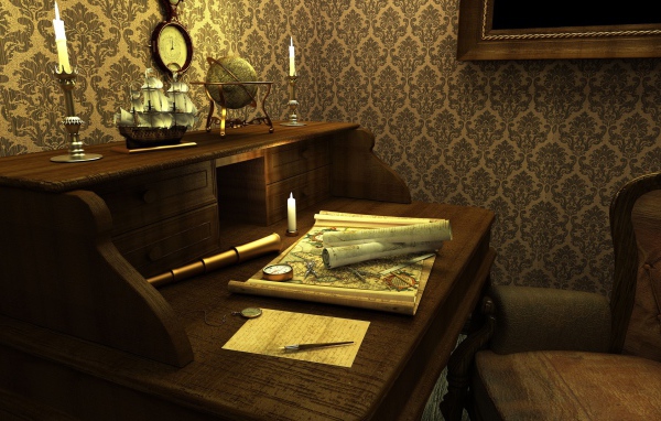 Старинная карта путешественника 