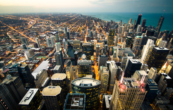 Центр города Чикаго, США