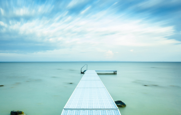 Восход солнца на озере Мичиган, США