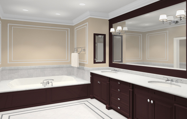 Большое зеркало в ванной