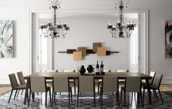 Большой стол в столовой