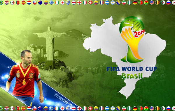 Андрес Иньеста из Испании на Чемпионате мира по футболу в Бразилии 2014