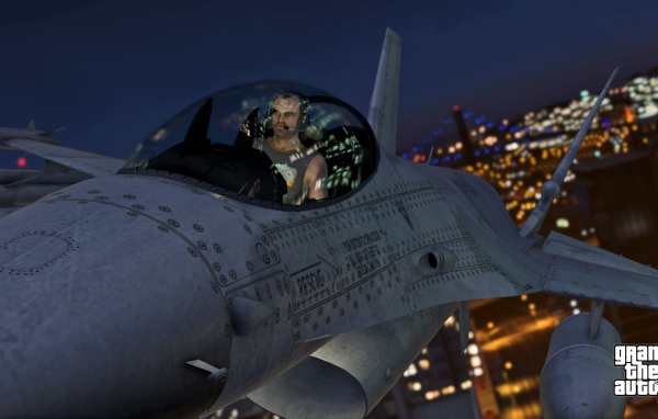 Бандит из GTA 5 в самолете