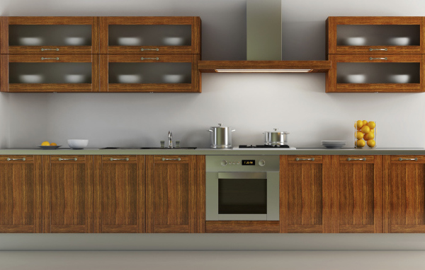 Большая коричневая кухня