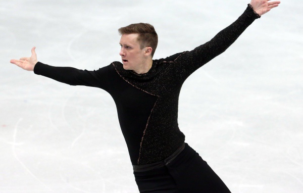 Обладатель бронзовой медали американский фигурист Джереми Эбботт на олимпиаде в Сочи