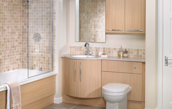 Коричневый декор ванной