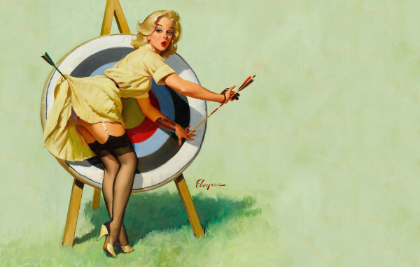 Рисунок ретро девушки