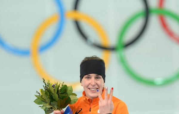  Голландская конькобежка Ирен Вюст обладательница золотой и двух серебряных медалей в Сочи