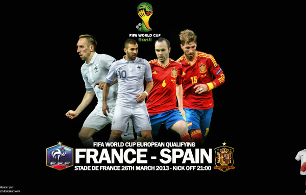 France vs. Spain at the World Cup in Brazil 2014