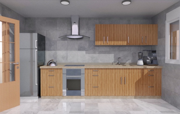 Мебель в кухне под дерево