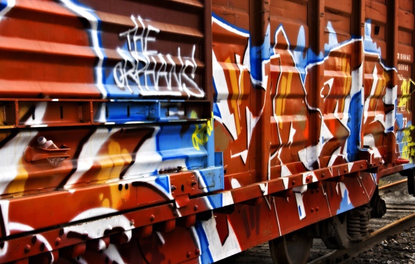 Граффити на вагоне