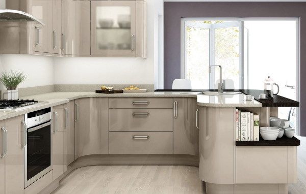 Серая мебель в кухне